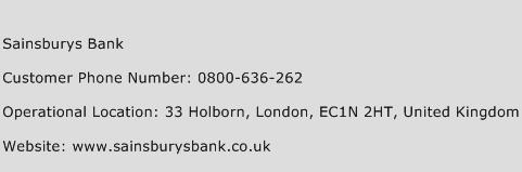 Sainsburys Bank Phone Number Customer Service