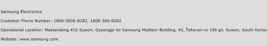 Samsung Electronics Phone Number Customer Service