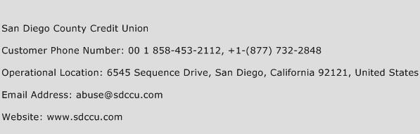 San Diego County Credit Union Phone Number Customer Service