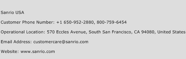 Sanrio USA Phone Number Customer Service