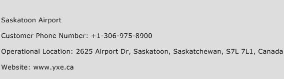 Saskatoon Airport Phone Number Customer Service