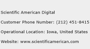 Scientific American Digital Phone Number Customer Service