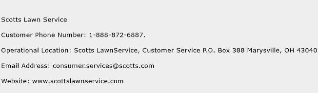 Scotts Lawn Service Phone Number Customer Service
