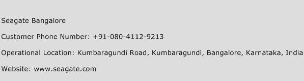 Seagate Bangalore Phone Number Customer Service