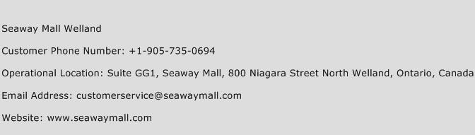 Seaway Mall Welland Phone Number Customer Service