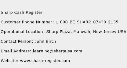 Sharp Cash Register Phone Number Customer Service