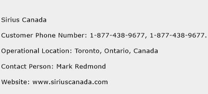 Sirius Canada Phone Number Customer Service