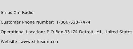 Sirius Xm Radio Phone Number Customer Service