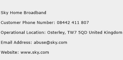 Sky Home Broadband Phone Number Customer Service