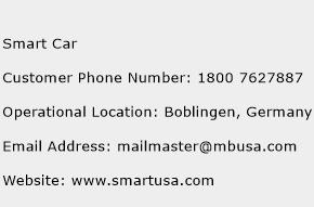 Smart Car Phone Number Customer Service