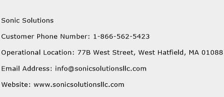 Sonic Solutions Phone Number Customer Service
