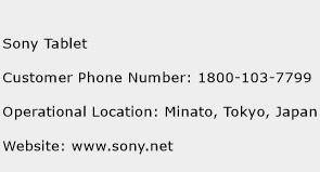 Sony Tablet Phone Number Customer Service
