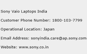 Sony Vaio Laptops India Phone Number Customer Service
