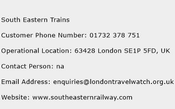 South Eastern Trains Phone Number Customer Service