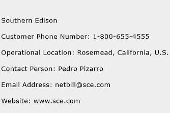 Southern Edison Phone Number Customer Service