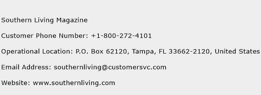 Southern Living Magazine Phone Number Customer Service