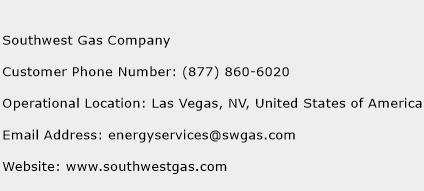 Southwest Gas Company Phone Number Customer Service