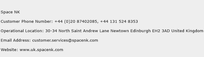 Space NK Phone Number Customer Service