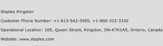 Staples Kingston Phone Number Customer Service