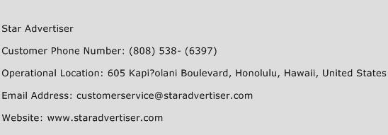 Star Advertiser Phone Number Customer Service