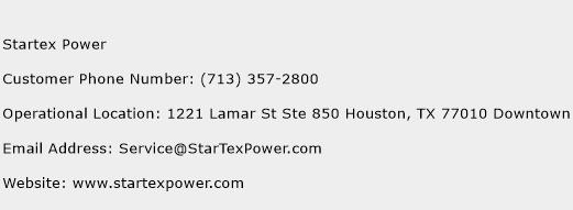 Startex Power Phone Number Customer Service