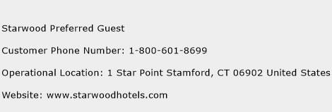 Starwood Preferred Guest Phone Number Customer Service