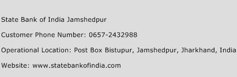 State Bank of India Jamshedpur Phone Number Customer Service