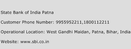 State Bank of India Patna Phone Number Customer Service