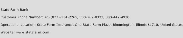 State Farm Bank Phone Number Customer Service