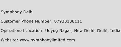 Symphony Delhi Phone Number Customer Service