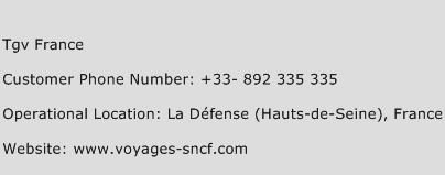 TGV France Phone Number Customer Service