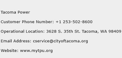 Tacoma Power Phone Number Customer Service