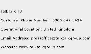 TalkTalk TV Phone Number Customer Service