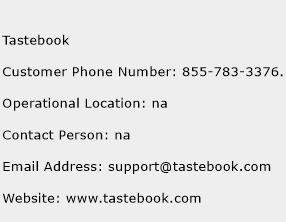 Tastebook Phone Number Customer Service