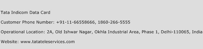 Tata Indicom Data Card Phone Number Customer Service