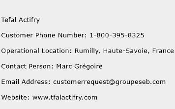 Tefal Actifry Phone Number Customer Service