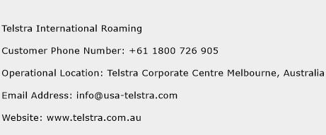 Telstra International Roaming Phone Number Customer Service