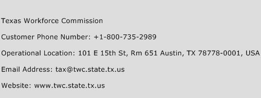 Texas Workforce Commission Phone Number Customer Service