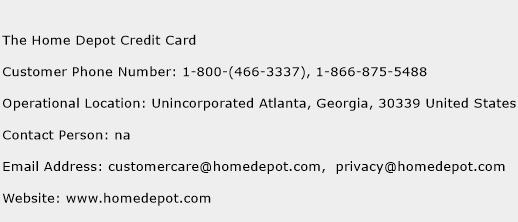 The Home Depot Credit Card Phone Number Customer Service
