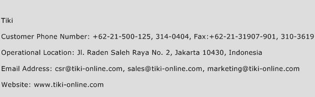 Tiki Phone Number Customer Service