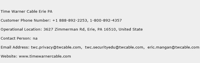 Time Warner Cable Erie PA Phone Number Customer Service