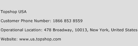 Topshop USA Phone Number Customer Service