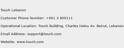 Touch Lebanon Phone Number Customer Service