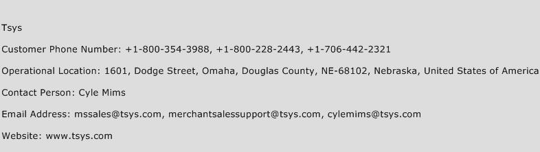 Tsys Phone Number Customer Service