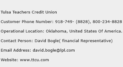 Tulsa Teachers Credit Union Phone Number Customer Service