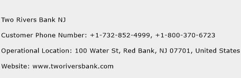 Two Rivers Bank NJ Phone Number Customer Service