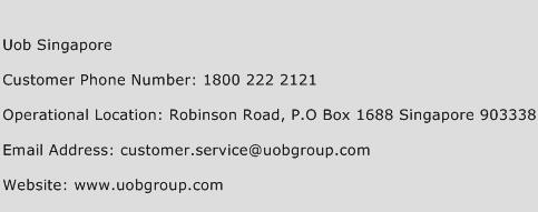 UOB Singapore Phone Number Customer Service