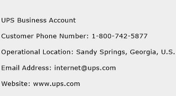 UPS Business Account Phone Number Customer Service