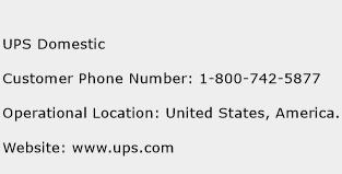 UPS Domestic Phone Number Customer Service