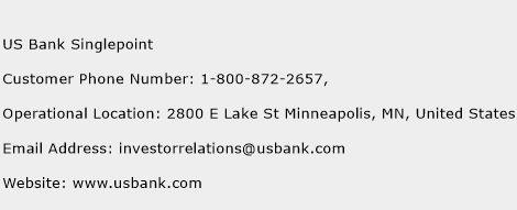 US Bank Singlepoint Phone Number Customer Service